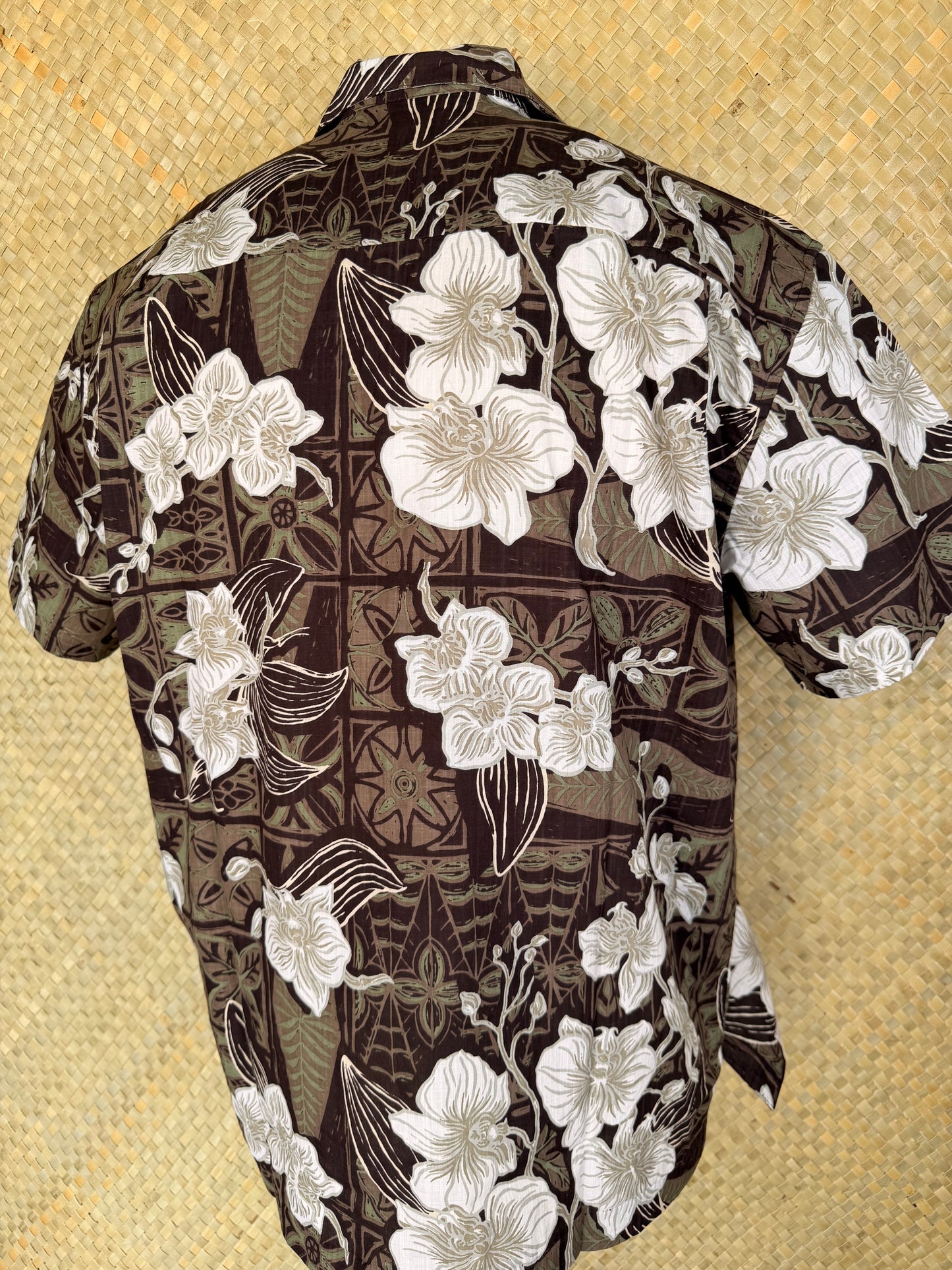 Jungle Cove Aloha Shirt- The Royal Orchid Collection- Coconut