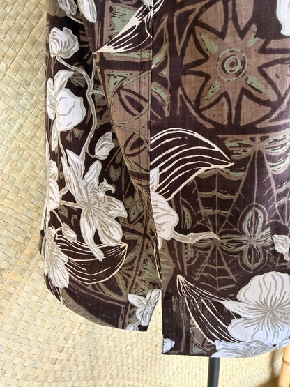 Jungle Cove Aloha Shirt- The Royal Orchid Collection- Coconut
