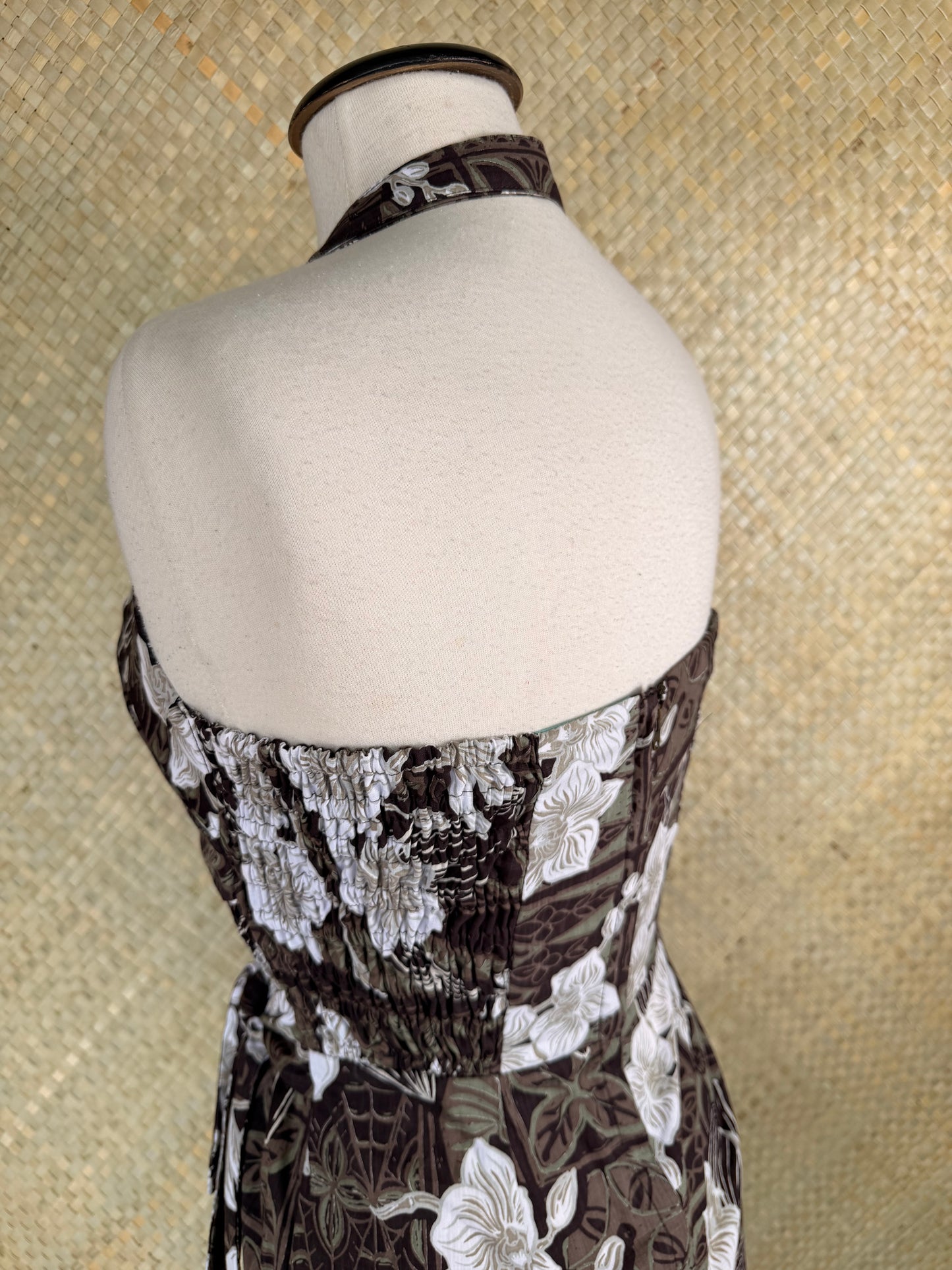 Lorelei's Vintage- Bali Hai Sarong Dress- The Royal Orchid Collection -Coconut