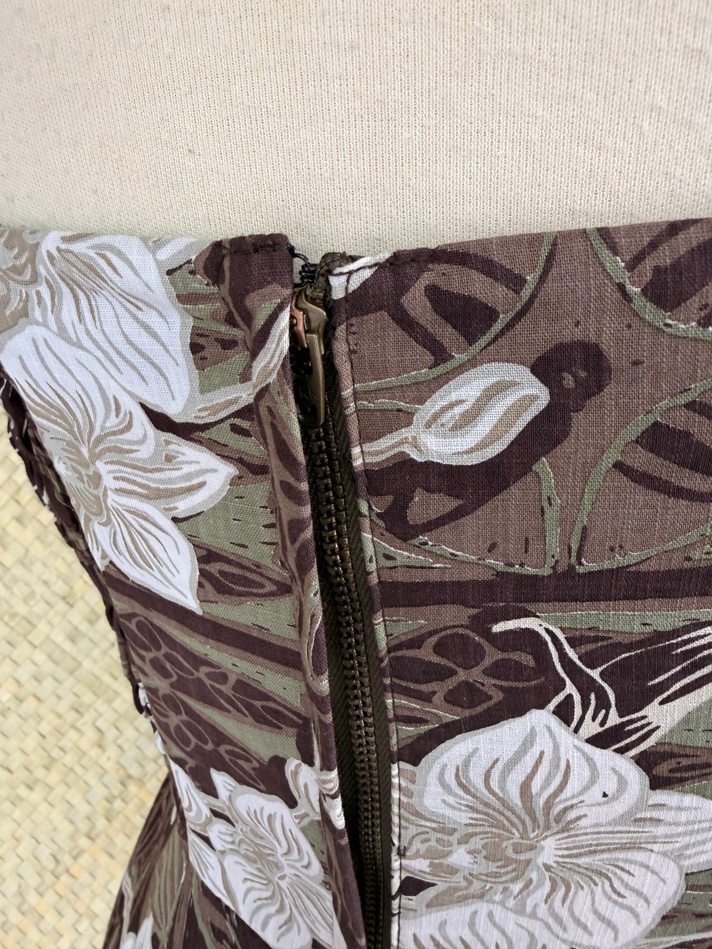 Lorelei's Vintage- Bali Hai Sarong Dress- The Royal Orchid Collection -Coconut
