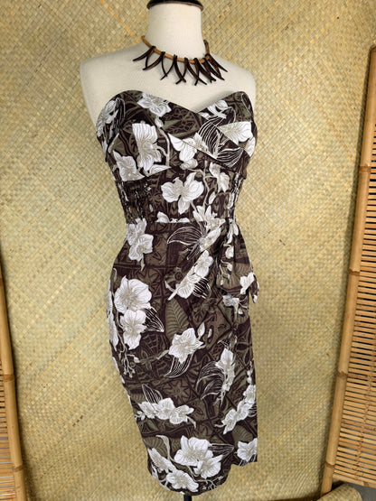 Lorelei's Vintage- Bali Hai Sarong Dress- The Royal Orchid Collection -Coconut