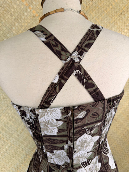 Lorelei's Vintage- Bali Hai Sarong Dress- The Royal Orchid Collection -Coconut