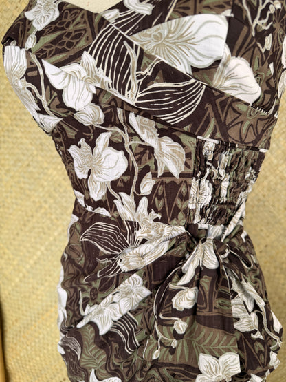 Lorelei's Vintage- Bali Hai Sarong Dress- The Royal Orchid Collection -Coconut