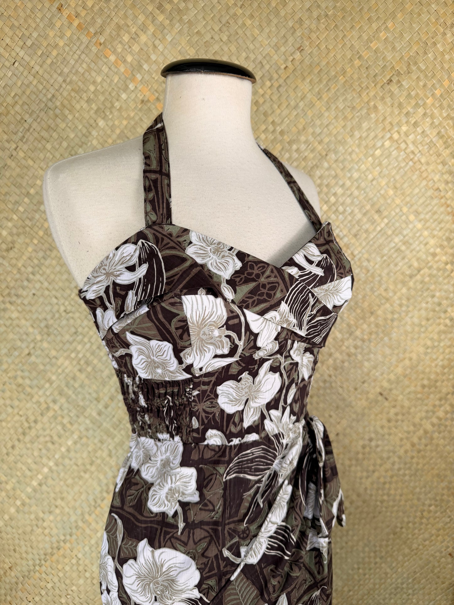 Lorelei's Vintage- Bali Hai Sarong Dress- The Royal Orchid Collection -Coconut
