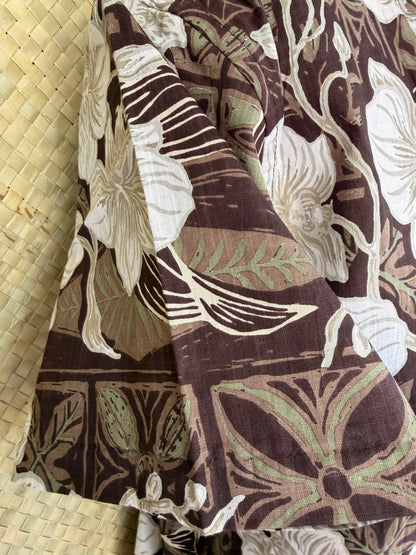 Jungle Cove Aloha Shirt- The Royal Orchid Collection- Coconut