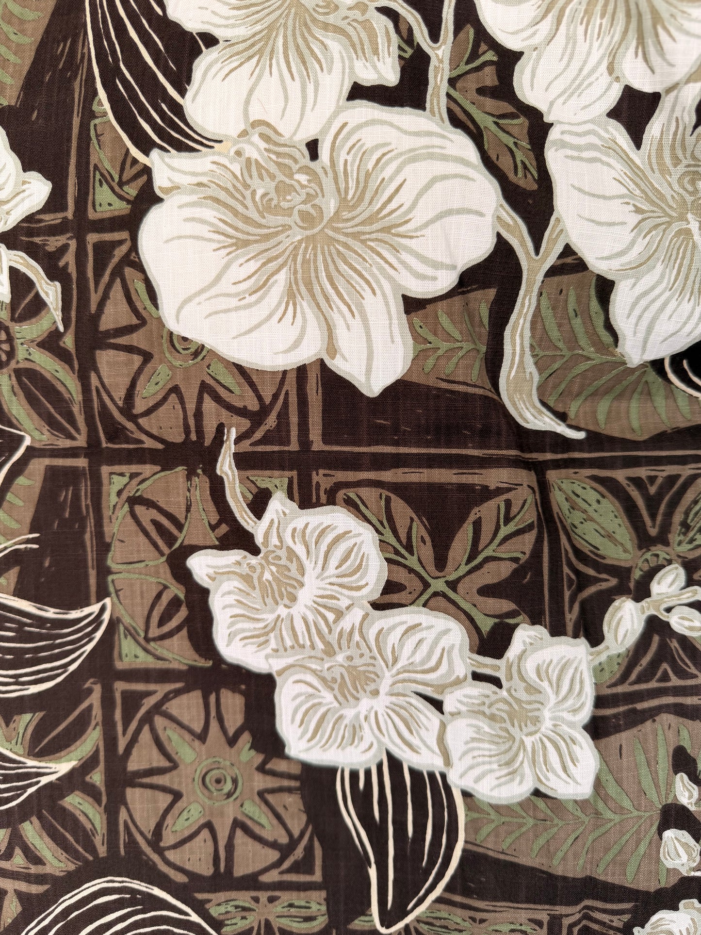 Jungle Cove Aloha Shirt- The Royal Orchid Collection- Coconut