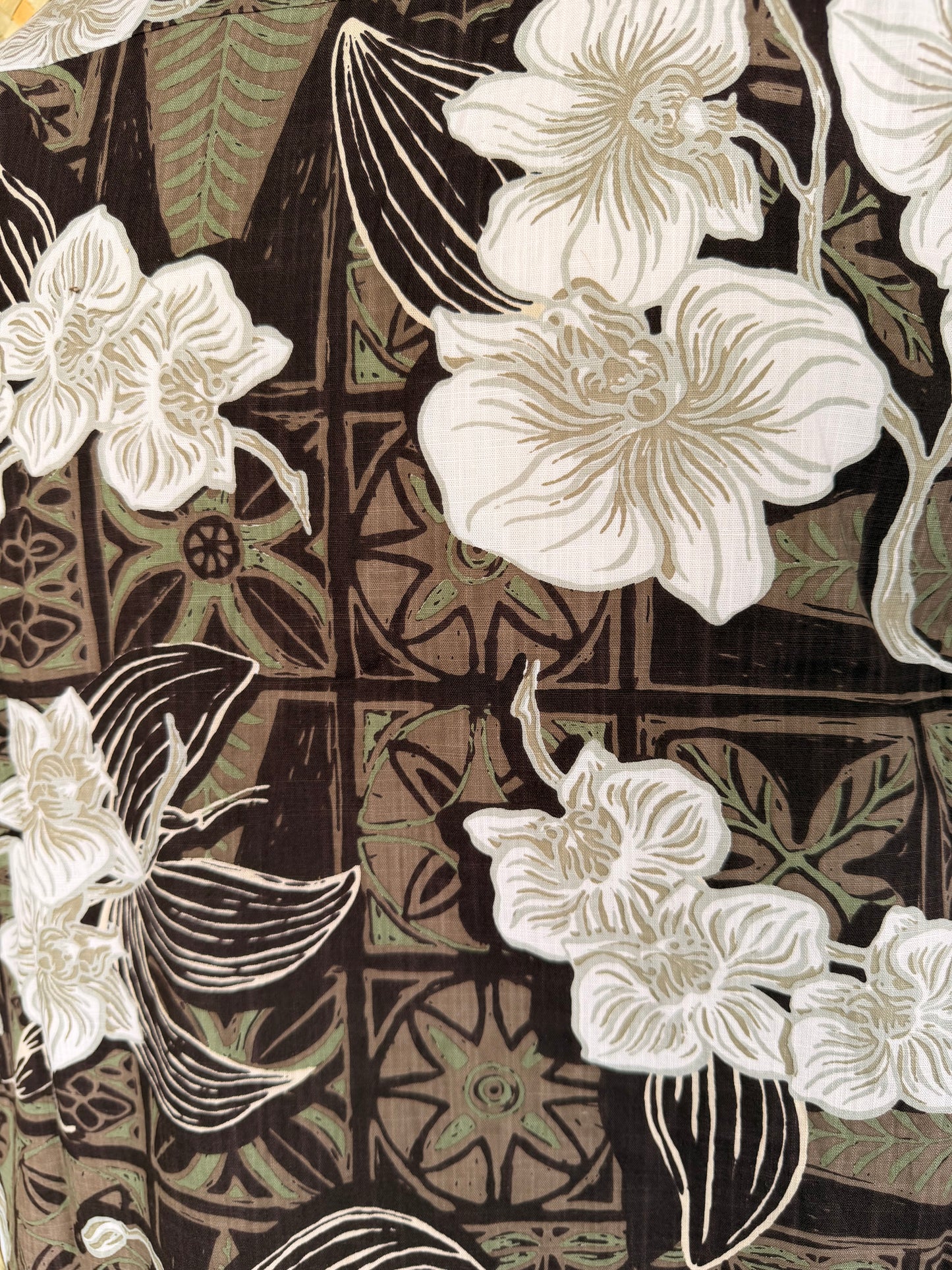 Jungle Cove Aloha Shirt- The Royal Orchid Collection- Coconut