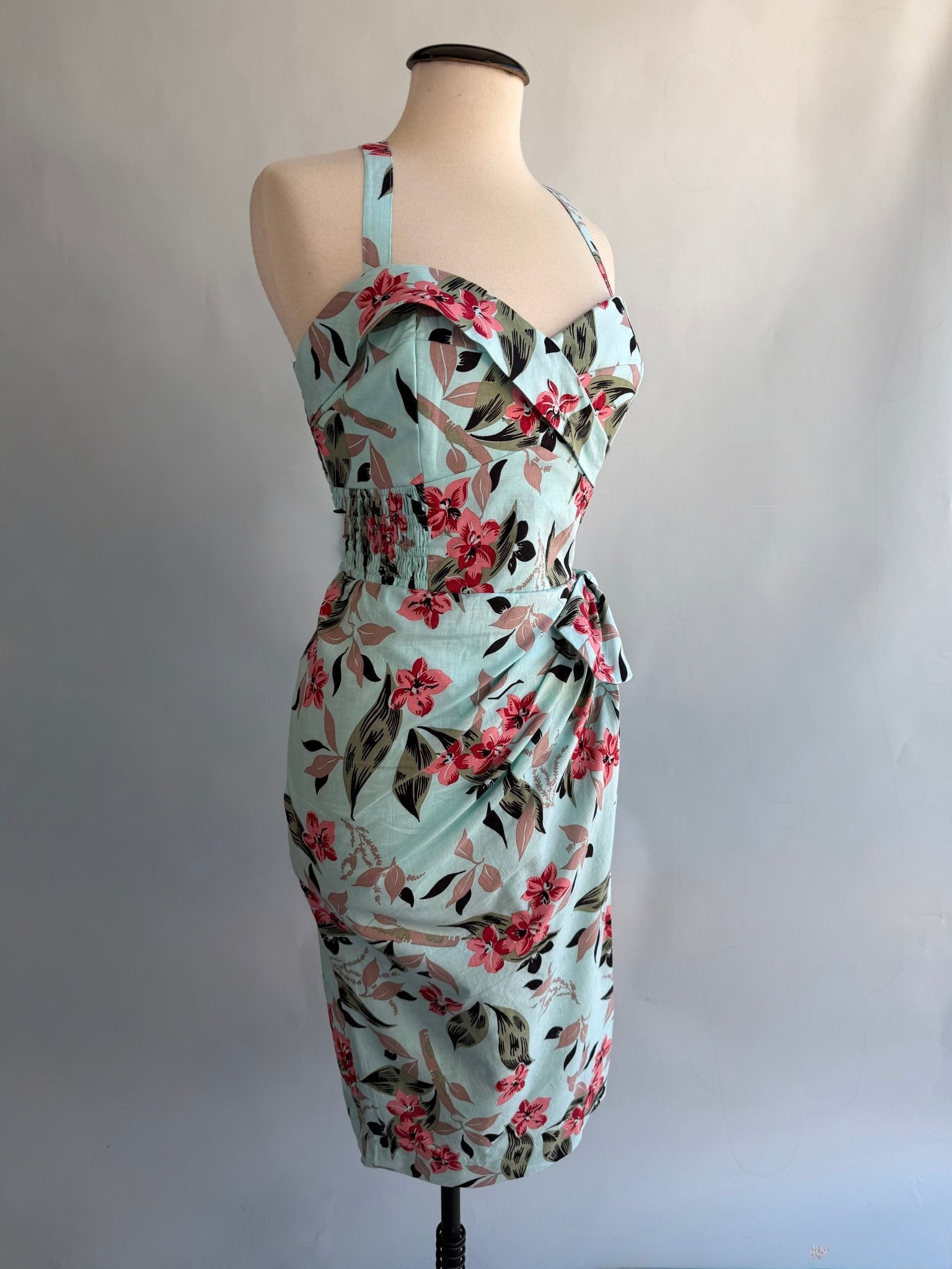 Bali Hai Sarong Dress- Bamboo Garden - Lorelei's Vintage