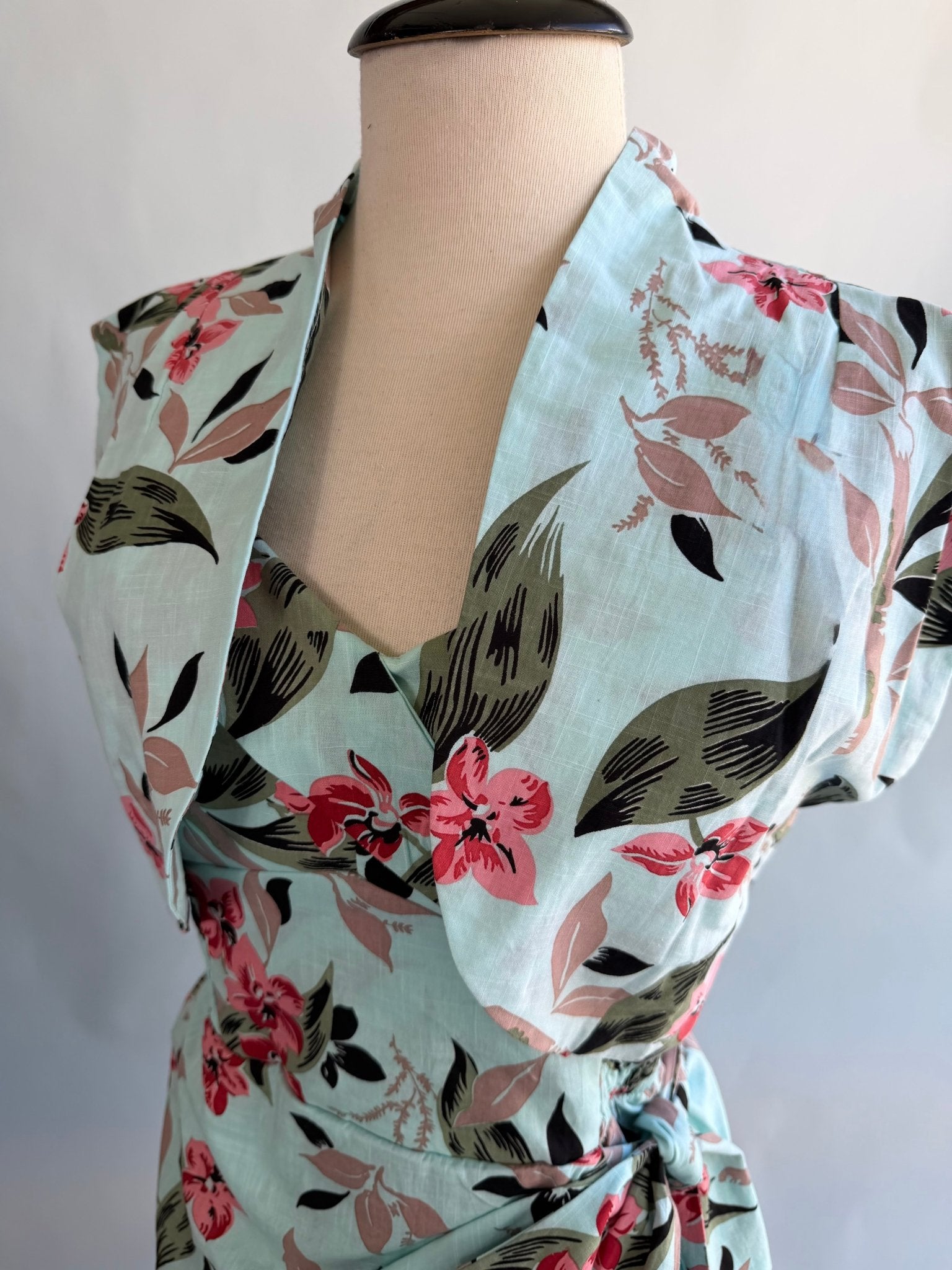 Bali Hai Sarong Dress- Bamboo Garden - Lorelei's Vintage