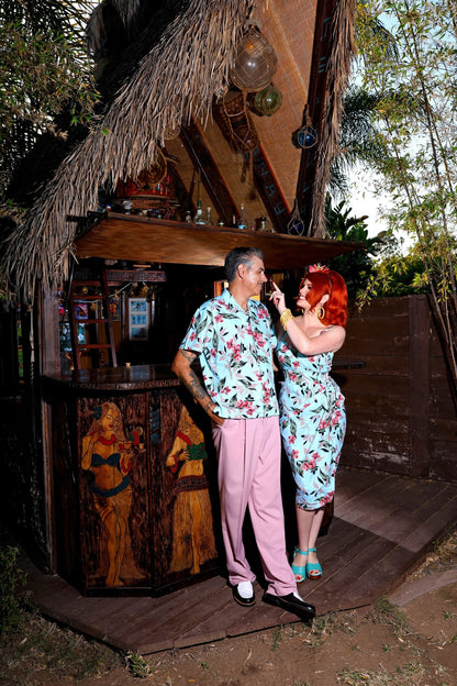 Bali Hai Sarong Dress- Bamboo Garden - Lorelei's Vintage