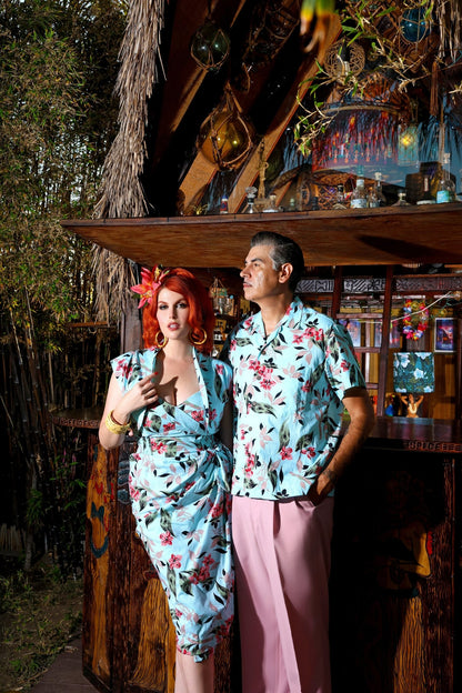 Bali Hai Sarong Dress- Bamboo Garden - Lorelei's Vintage