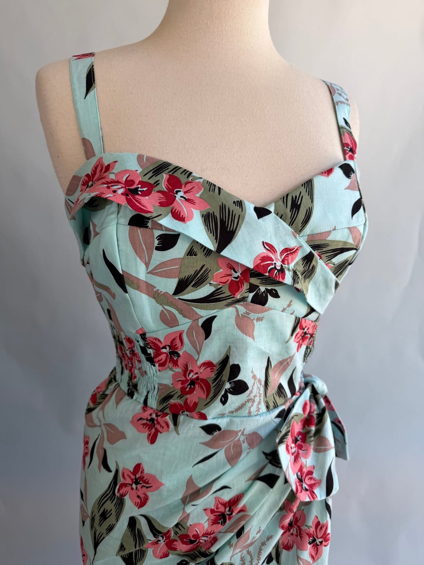 Bali Hai Sarong Dress- Bamboo Garden - Lorelei's Vintage