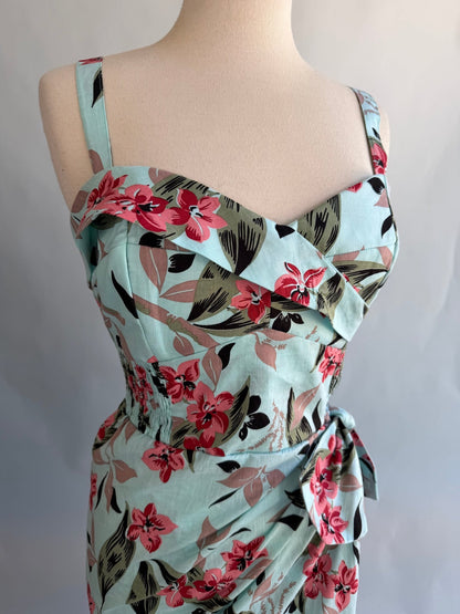 Bali Hai Sarong Dress- Bamboo Garden - Lorelei's Vintage