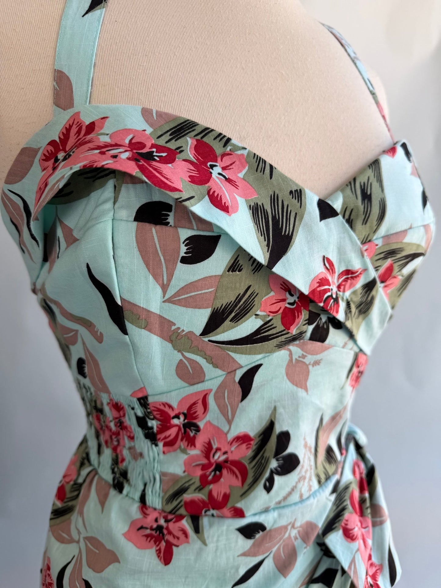 Bali Hai Sarong Dress- Bamboo Garden - Lorelei's Vintage