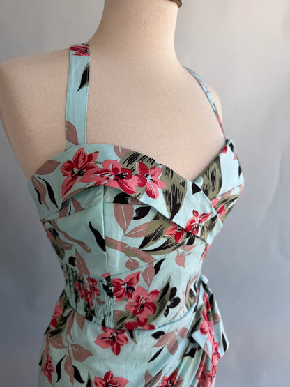Bali Hai Sarong Dress- Bamboo Garden - Lorelei's Vintage
