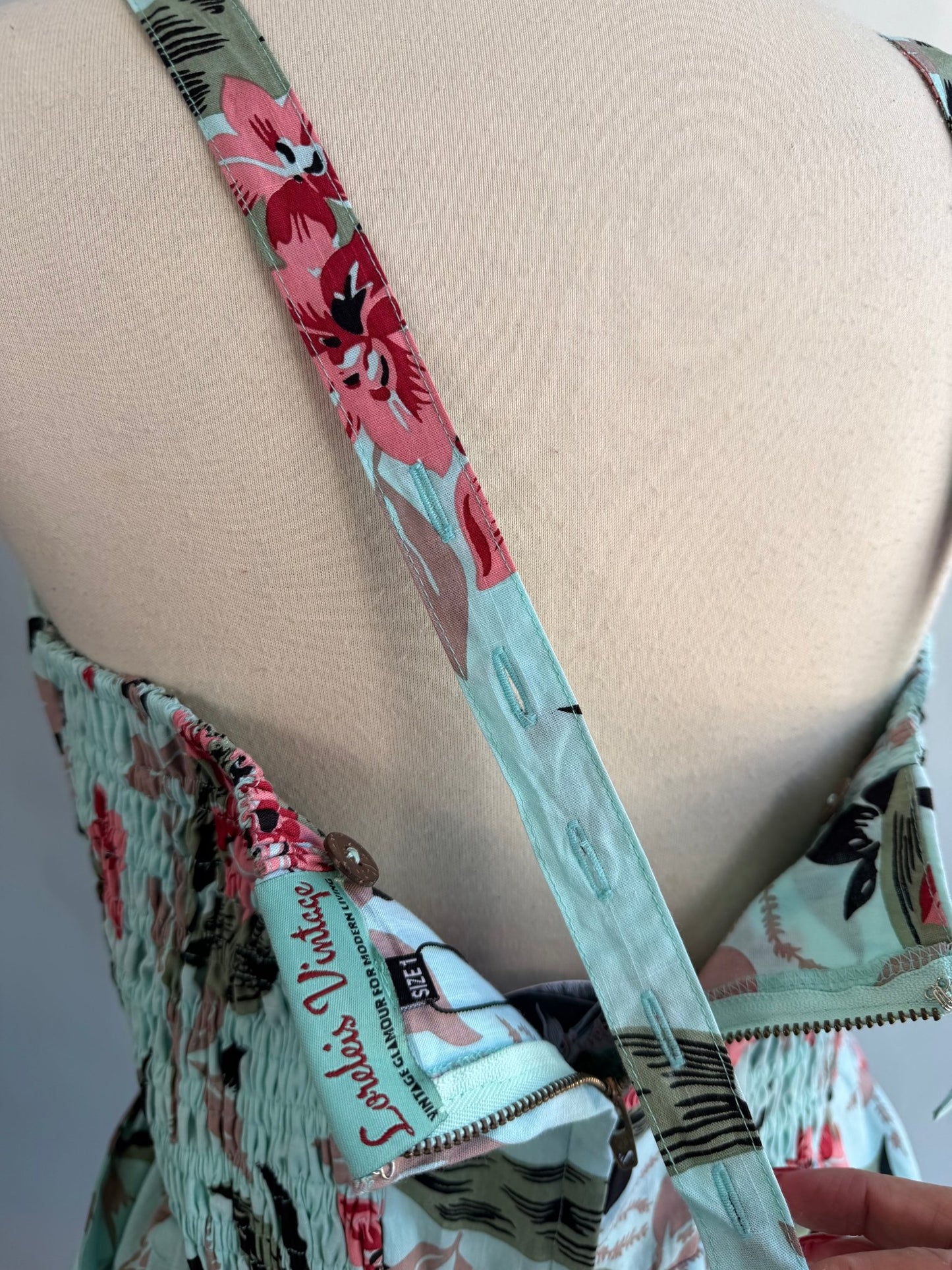 Bali Hai Sarong Dress- Bamboo Garden - Lorelei's Vintage