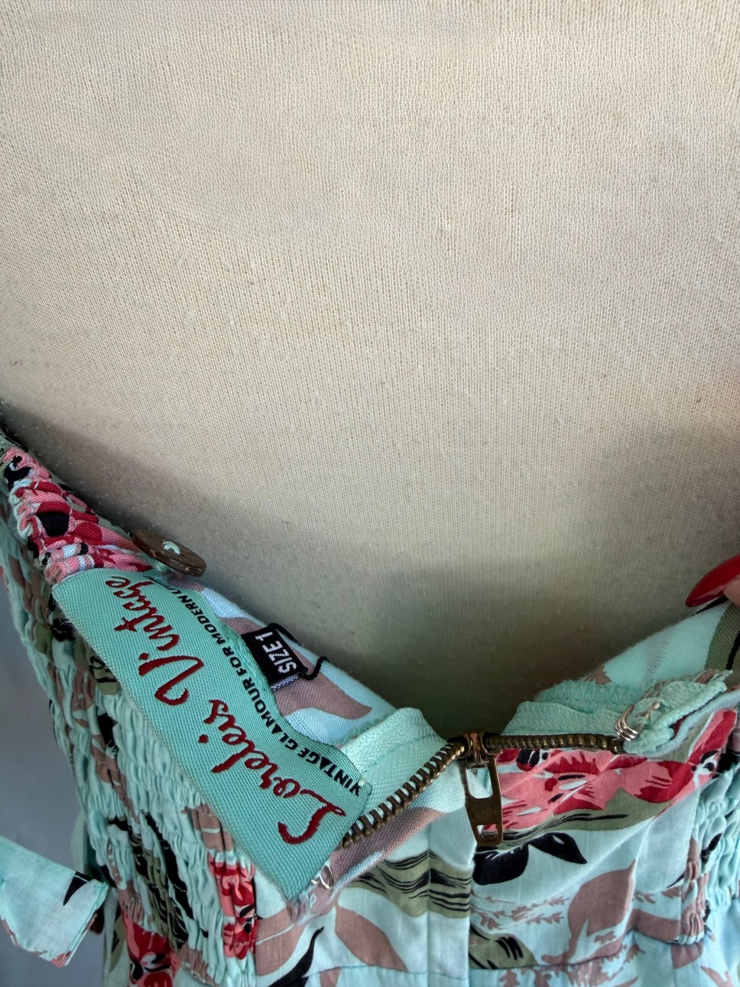 Bali Hai Sarong Dress- Bamboo Garden - Lorelei's Vintage