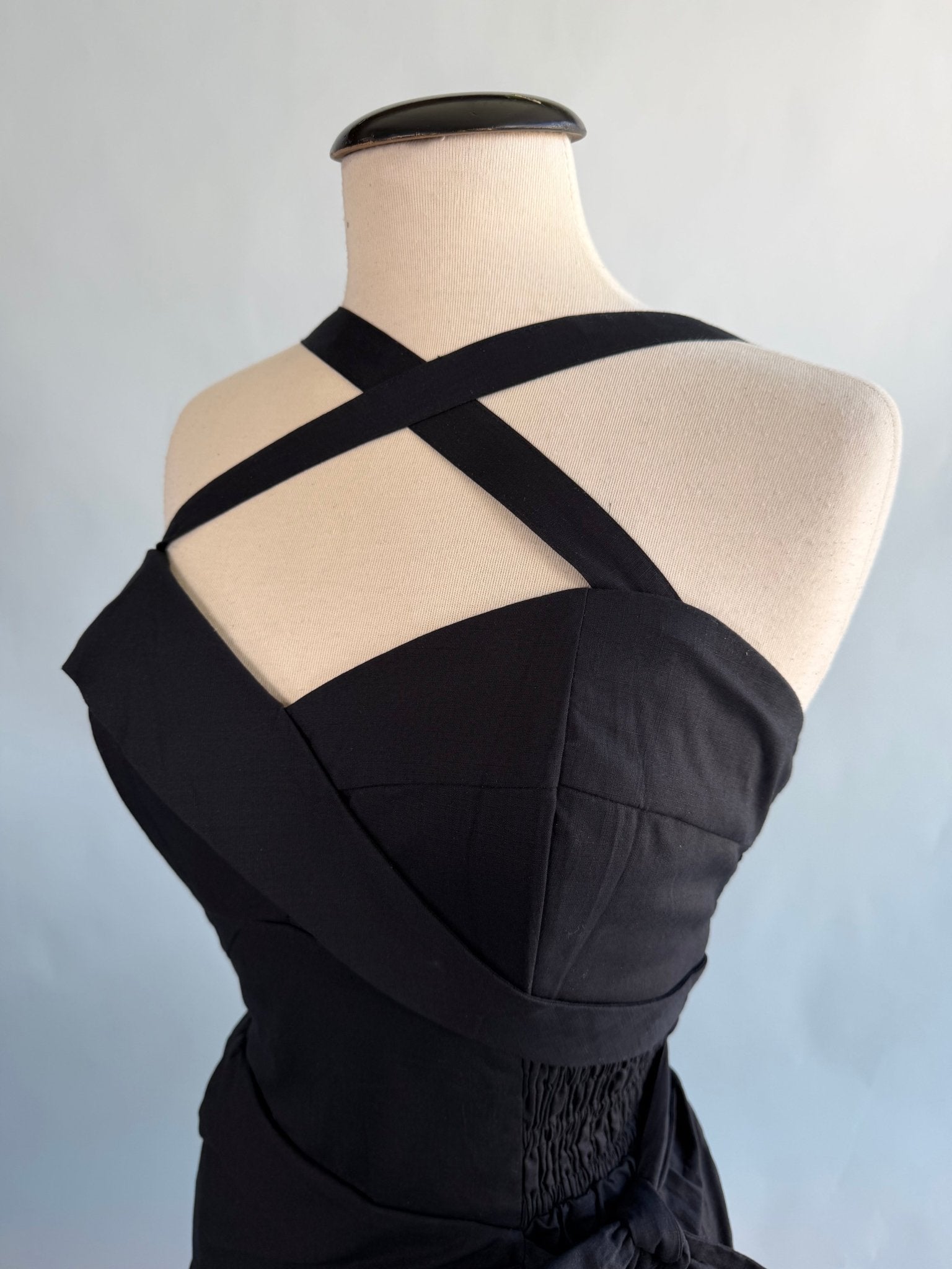 Bali Hai Sarong Dress - Jet Black - Lorelei's Vintage