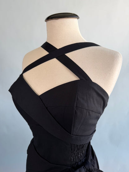 Bali Hai Sarong Dress - Jet Black - Lorelei's Vintage