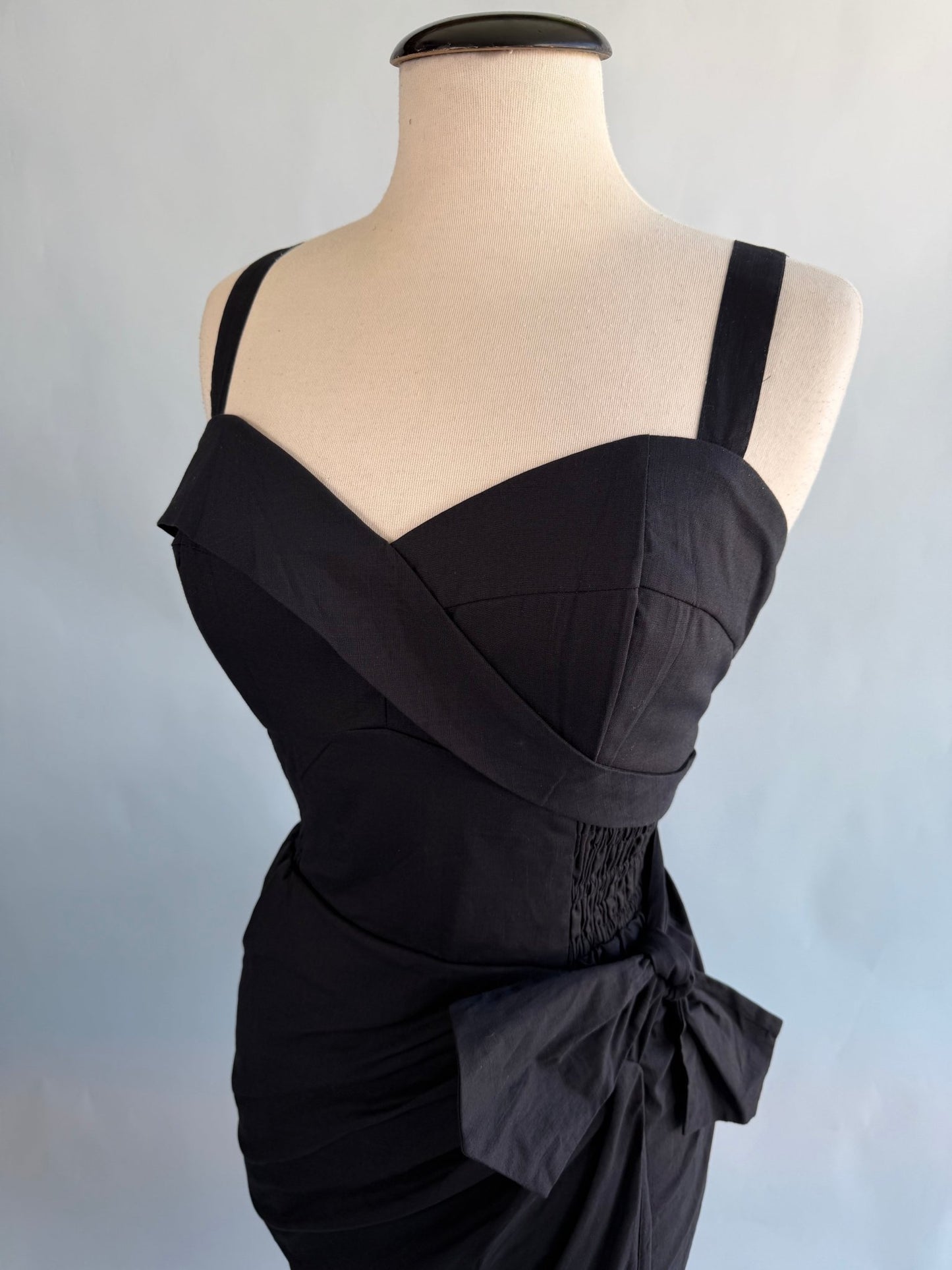 Bali Hai Sarong Dress - Jet Black - Lorelei's Vintage