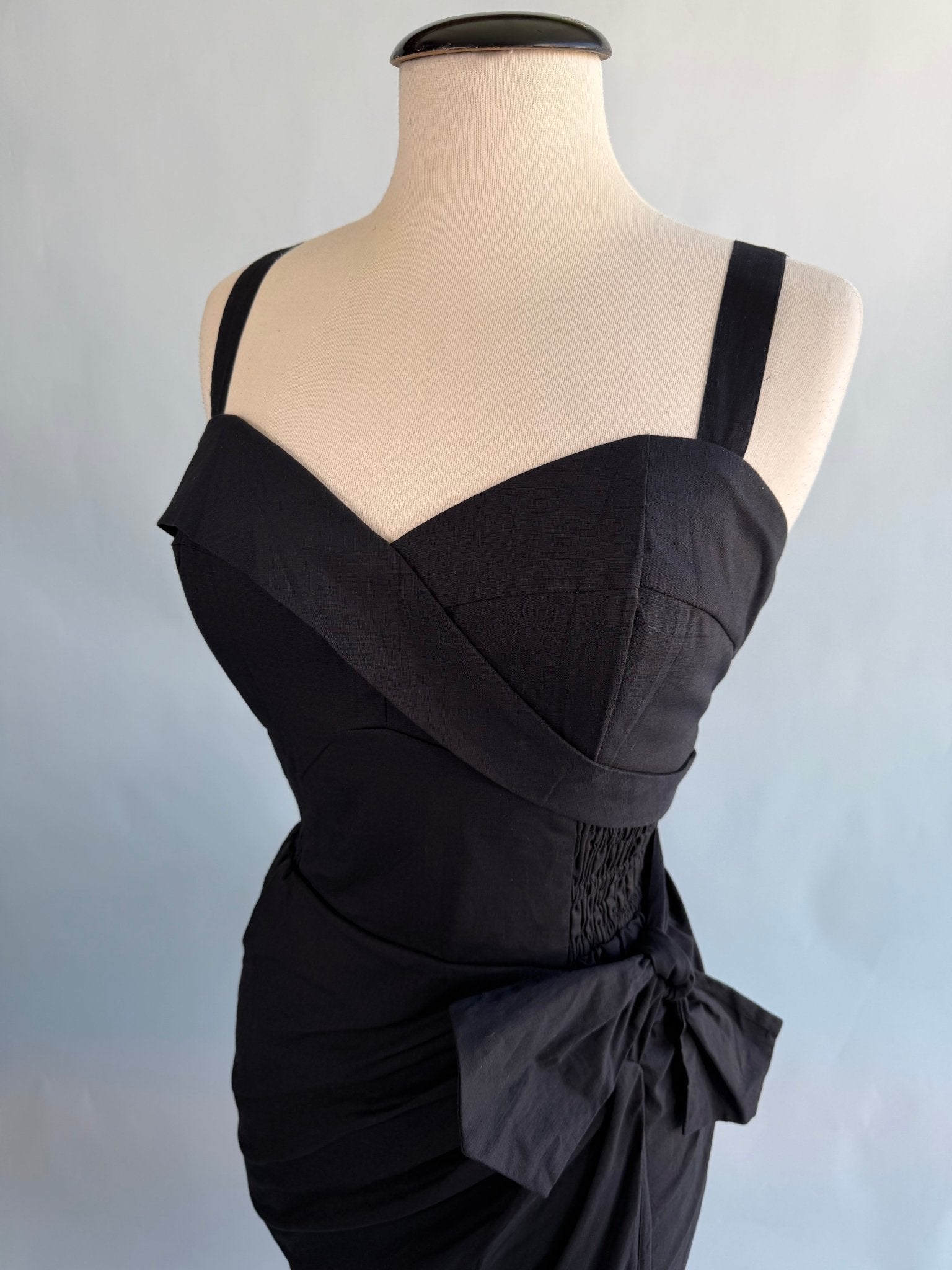 Bali Hai Sarong Dress - Jet Black - Lorelei's Vintage