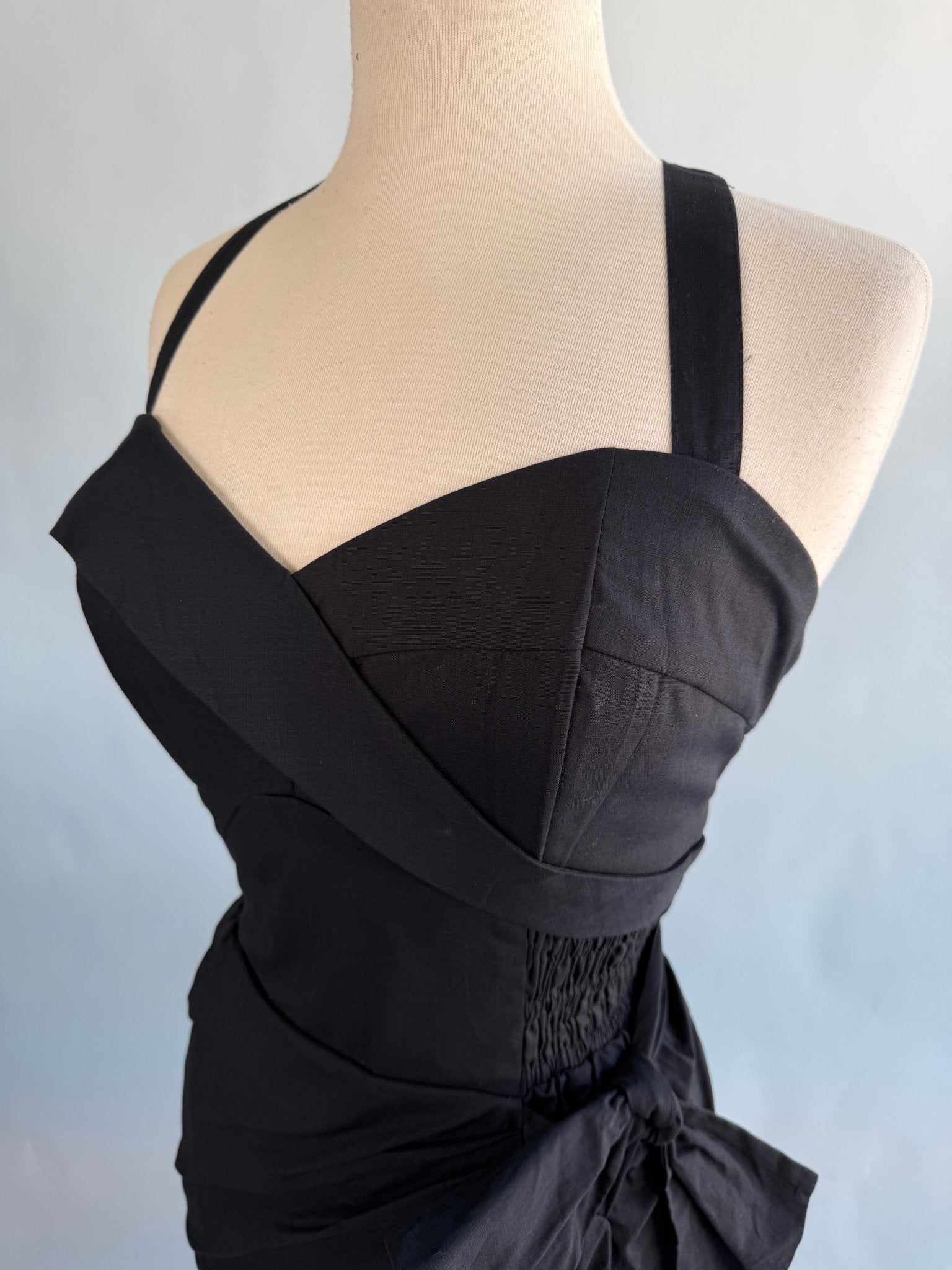 Bali Hai Sarong Dress - Jet Black - Lorelei's Vintage