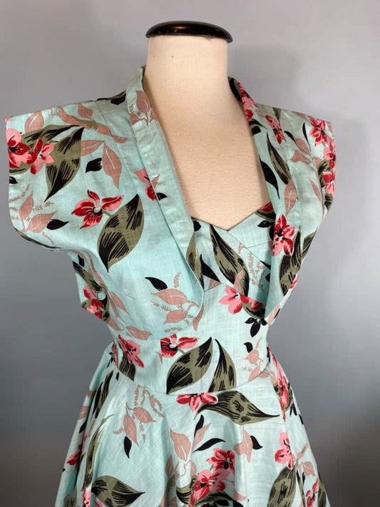 Lorelei’s Vintage Bali Hai Bolero Shrug – Women’s Retro Tiki Hawaiian Bolero –Bamboo Garden - Lorelei's Vintage