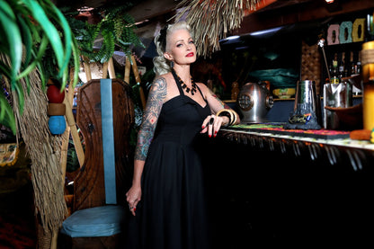 Lorelei's Vintage-Bali Hai Circle Dress- Jet Black - Lorelei's Vintage