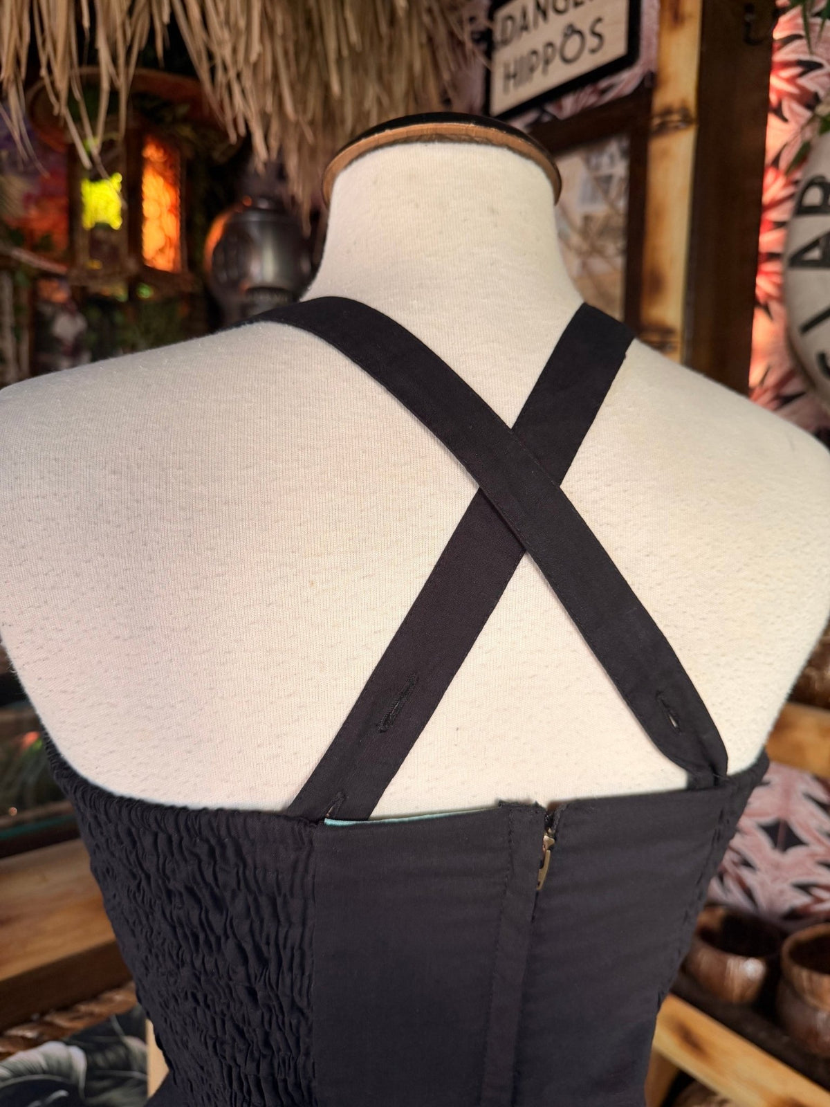 Lorelei's Vintage-Bali Hai Circle Dress- Jet Black - Lorelei's Vintage