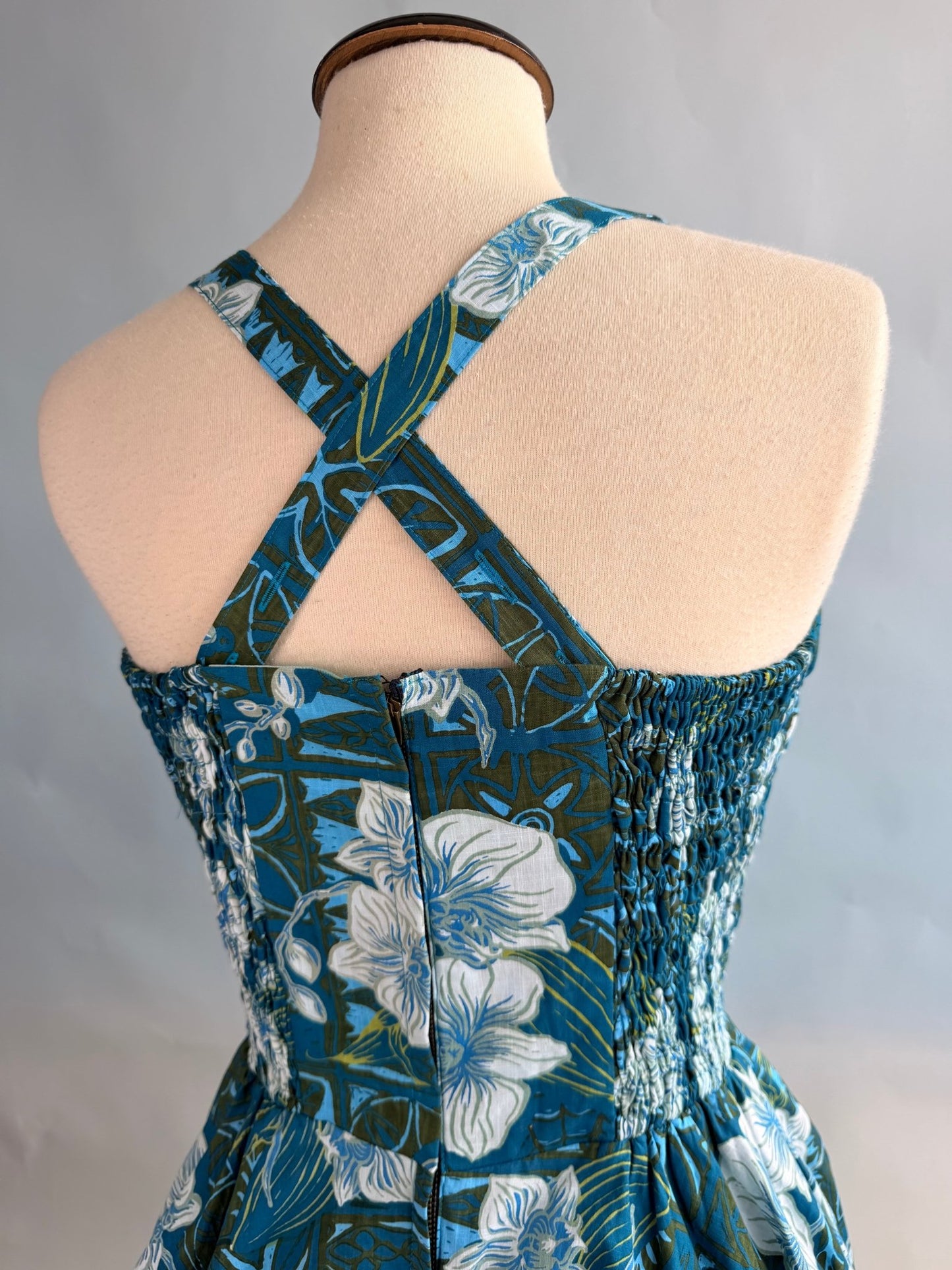 Lorelei's Vintage-Bali Hai Circle Dress- The Royal Orchid Collection- Lagoon - Lorelei's Vintage