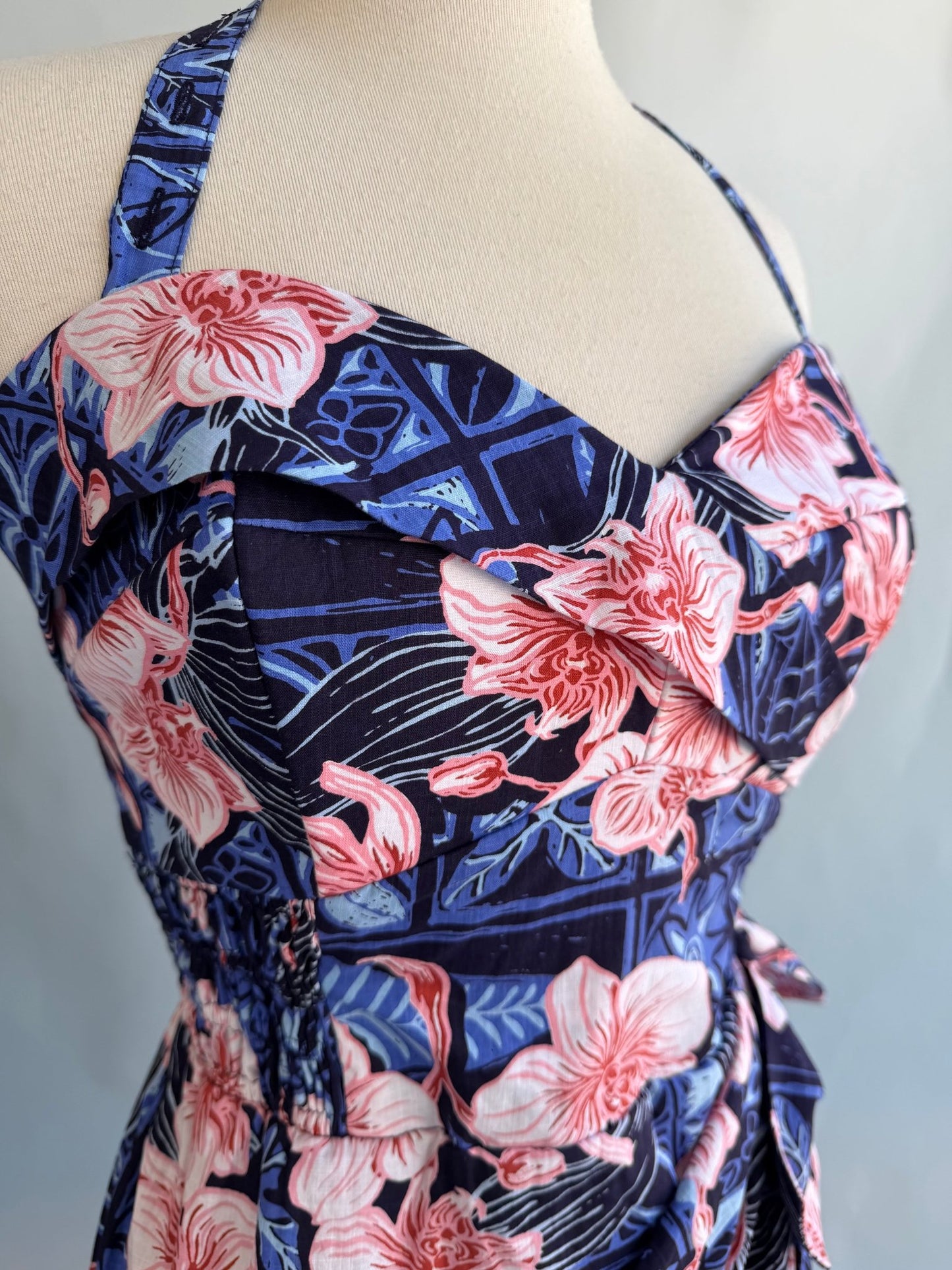 Lorelei's Vintage- Bali Hai Sarong Dress- The Royal Orchid Collection -Pink Shell - Lorelei's Vintage