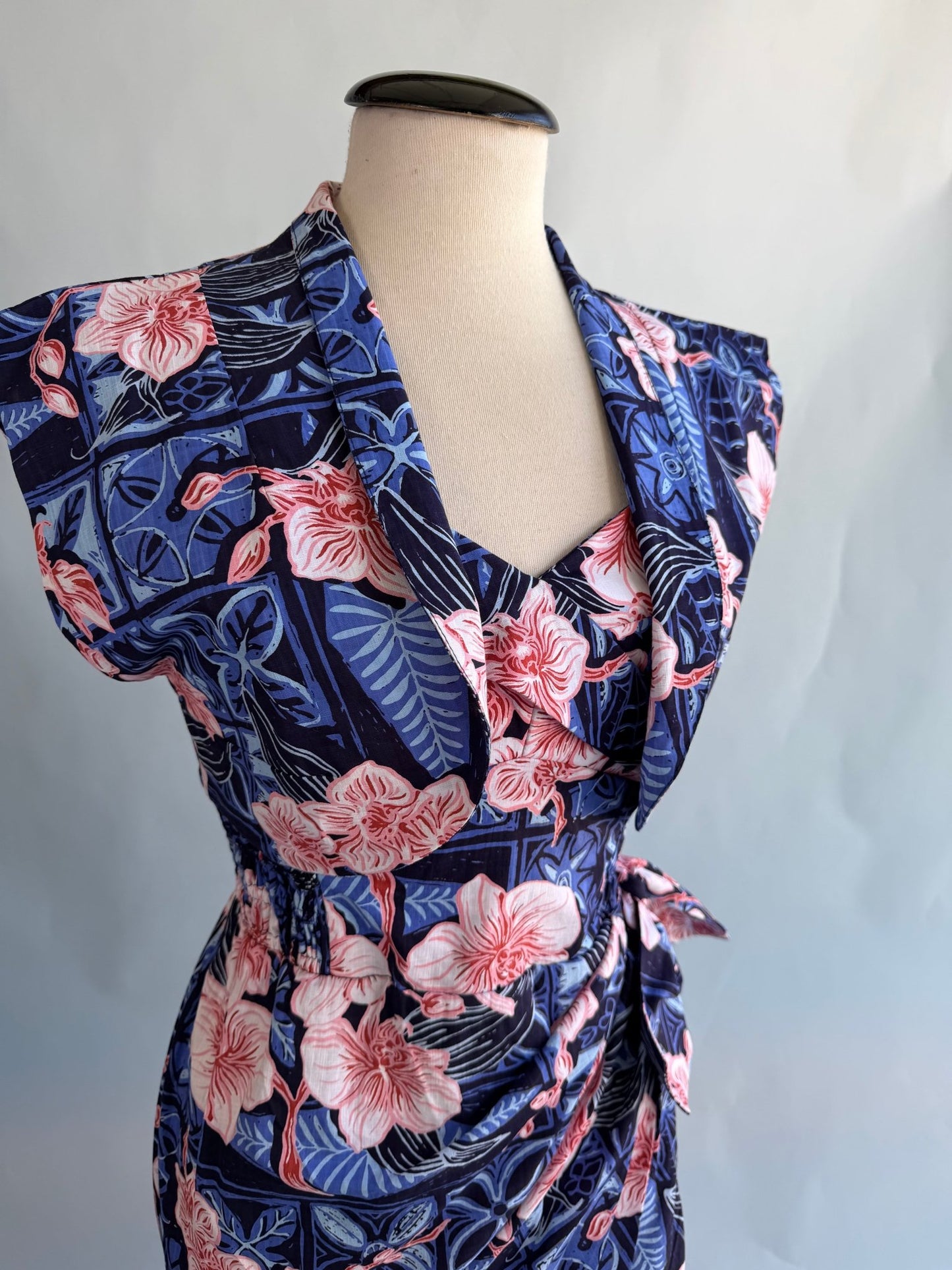 Lorelei's Vintage- Bali Hai Sarong Dress- The Royal Orchid Collection -Pink Shell - Lorelei's Vintage