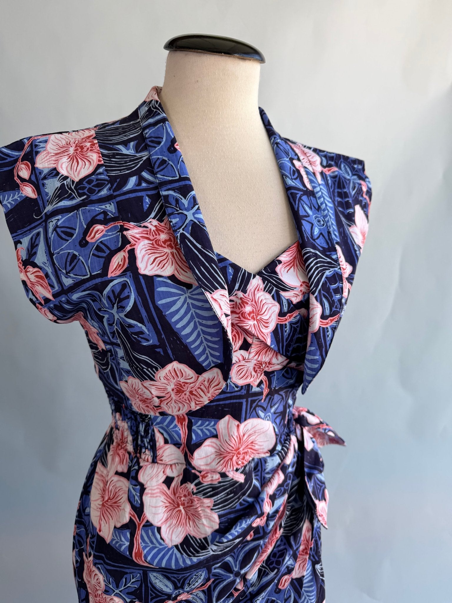 Lorelei's Vintage- Bali Hai Sarong Dress- The Royal Orchid Collection -Pink Shell - Lorelei's Vintage