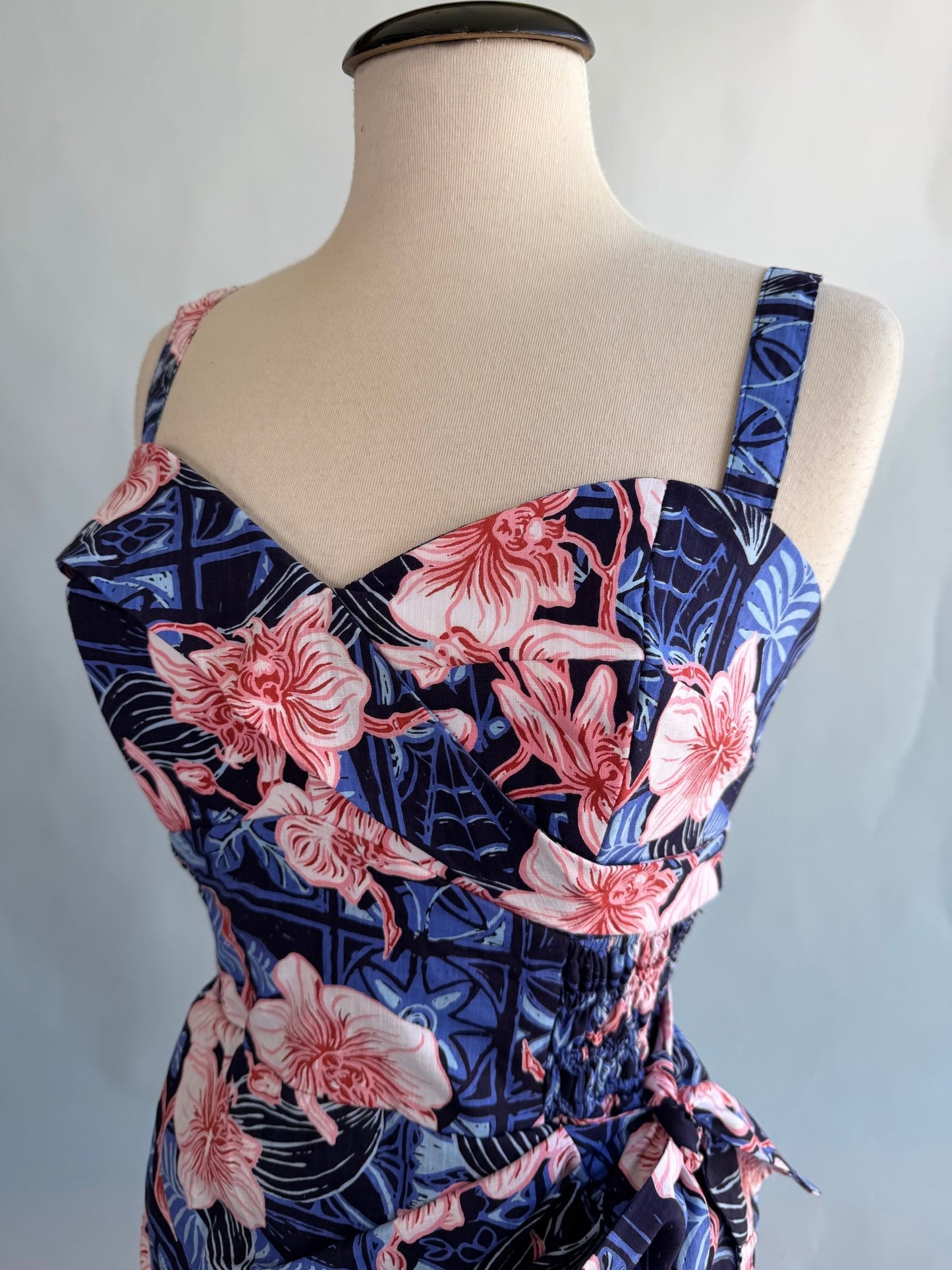 Lorelei's Vintage- Bali Hai Sarong Dress- The Royal Orchid Collection -Pink Shell - Lorelei's Vintage
