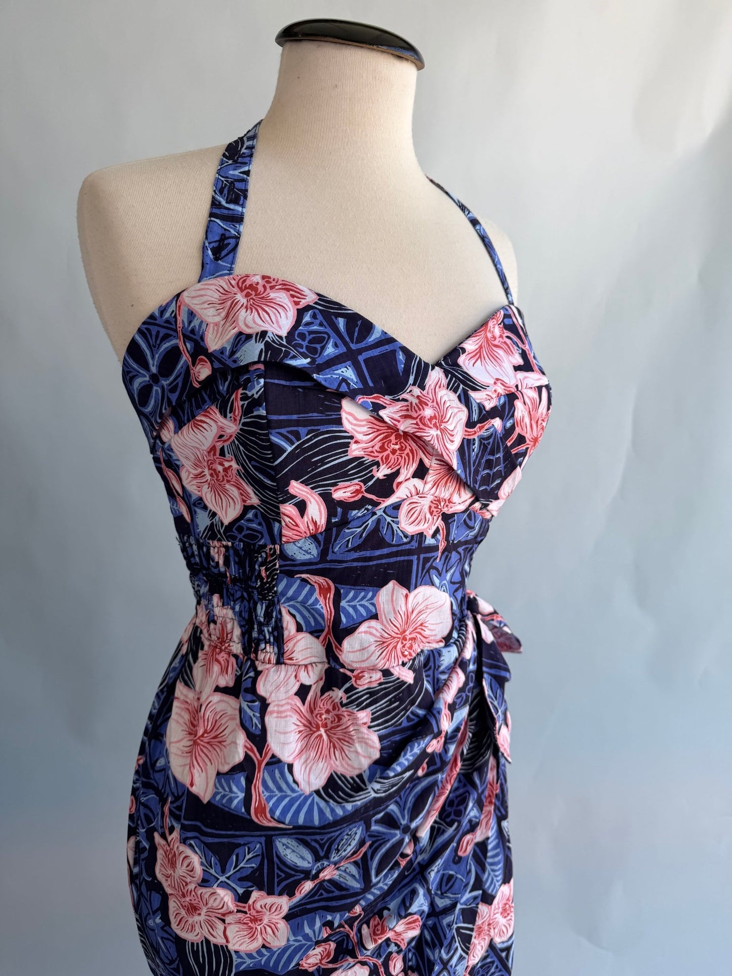 Lorelei's Vintage- Bali Hai Sarong Dress- The Royal Orchid Collection -Pink Shell - Lorelei's Vintage