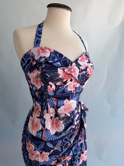 Lorelei's Vintage- Bali Hai Sarong Dress- The Royal Orchid Collection -Pink Shell - Lorelei's Vintage