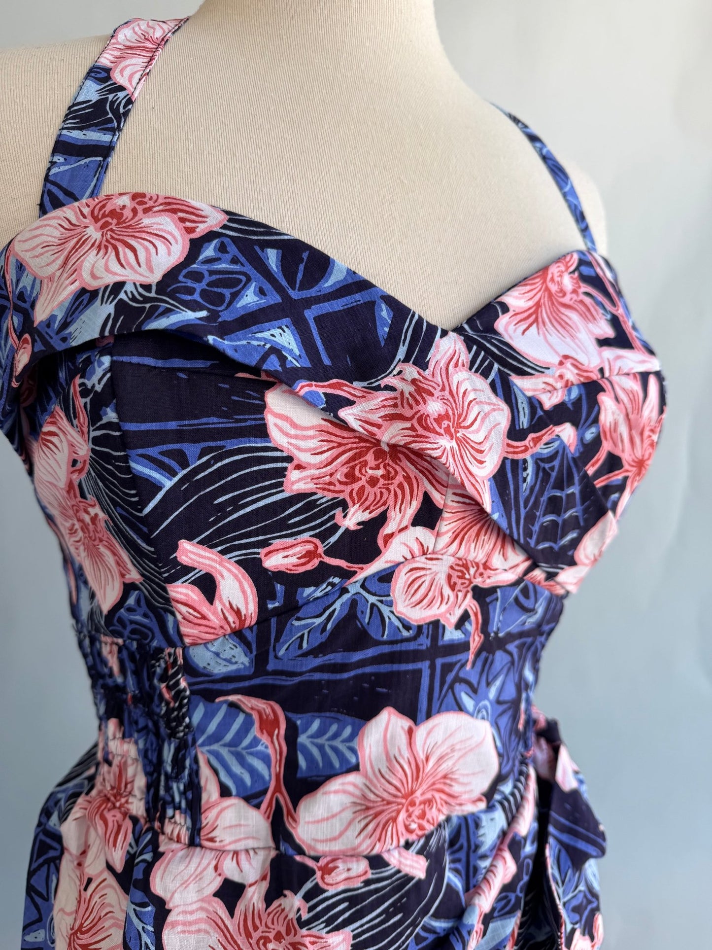Lorelei's Vintage- Bali Hai Sarong Dress- The Royal Orchid Collection -Pink Shell - Lorelei's Vintage