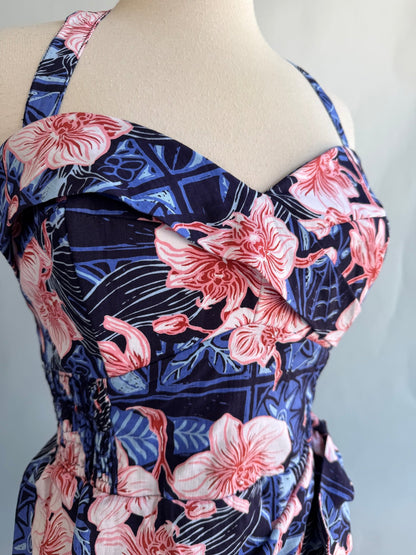 Lorelei's Vintage- Bali Hai Sarong Dress- The Royal Orchid Collection -Pink Shell - Lorelei's Vintage