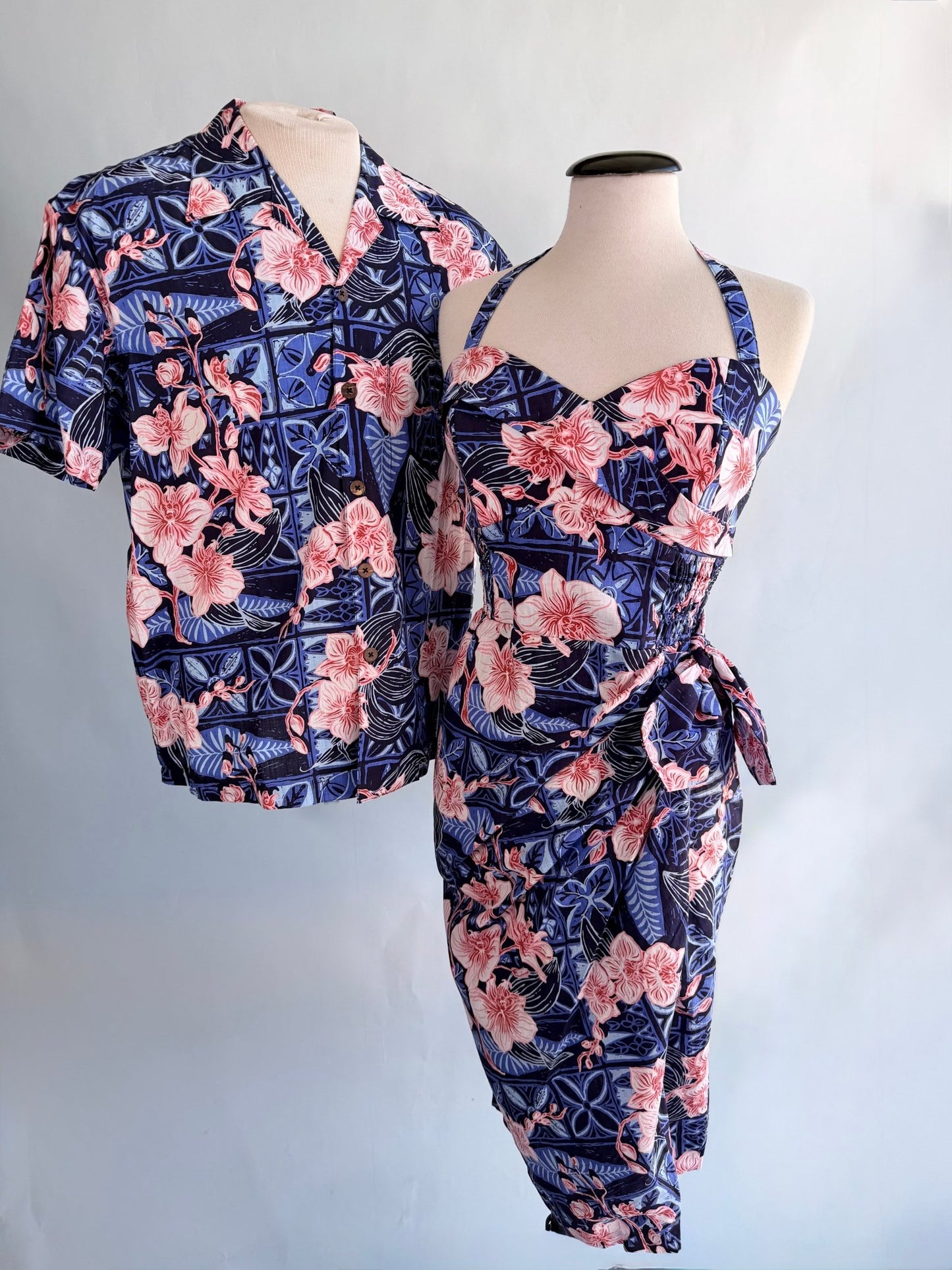 Lorelei's Vintage- Bali Hai Sarong Dress- The Royal Orchid Collection -Pink Shell - Lorelei's Vintage