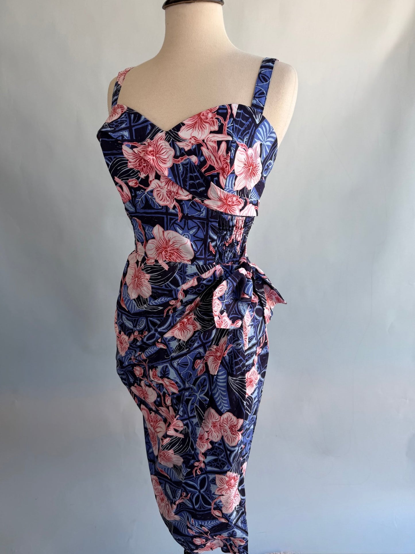 Lorelei's Vintage- Bali Hai Sarong Dress- The Royal Orchid Collection -Pink Shell - Lorelei's Vintage
