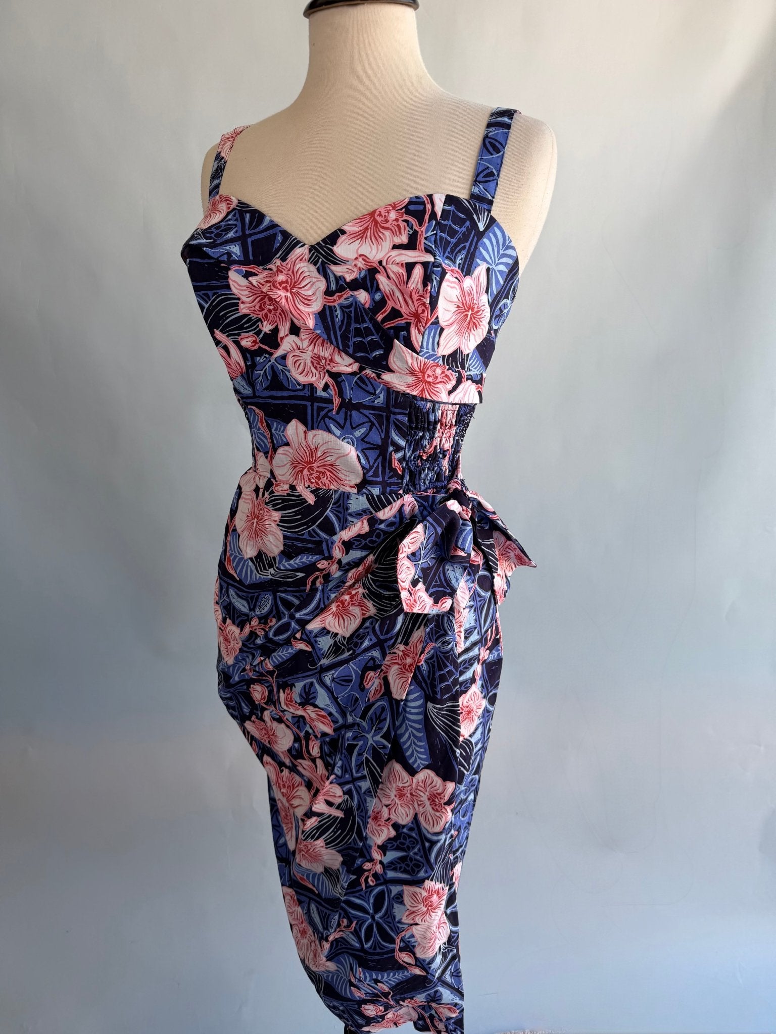 Lorelei's Vintage- Bali Hai Sarong Dress- The Royal Orchid Collection -Pink Shell - Lorelei's Vintage