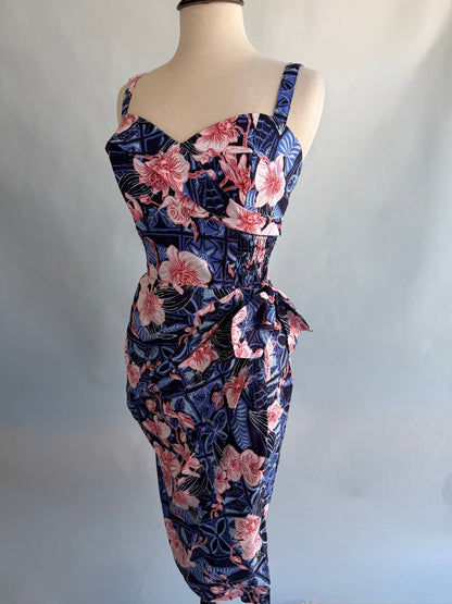 Lorelei's Vintage- Bali Hai Sarong Dress- The Royal Orchid Collection -Pink Shell - Lorelei's Vintage