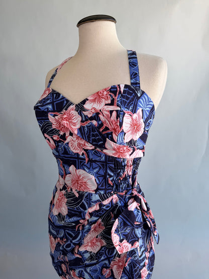 Lorelei's Vintage- Bali Hai Sarong Dress- The Royal Orchid Collection -Pink Shell - Lorelei's Vintage