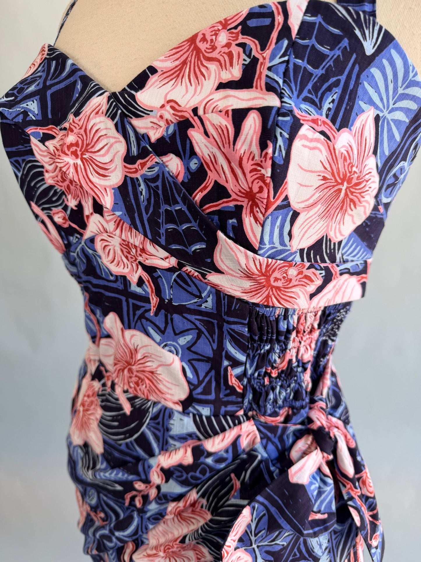 Lorelei's Vintage- Bali Hai Sarong Dress- The Royal Orchid Collection -Pink Shell - Lorelei's Vintage